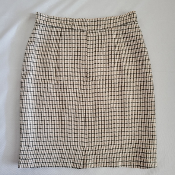 Yellow Plaid Pencil Wool Blend Skirt Size XS - Picture 2 of 10